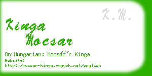 kinga mocsar business card